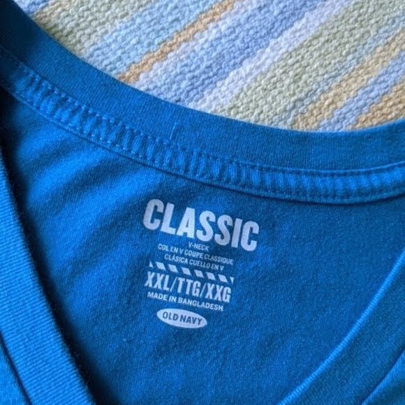 🛍️ BUNDLE ONLY | Men's Old Navy Classic blue vneck tee XXL 2XL - Picture 3 of 8
